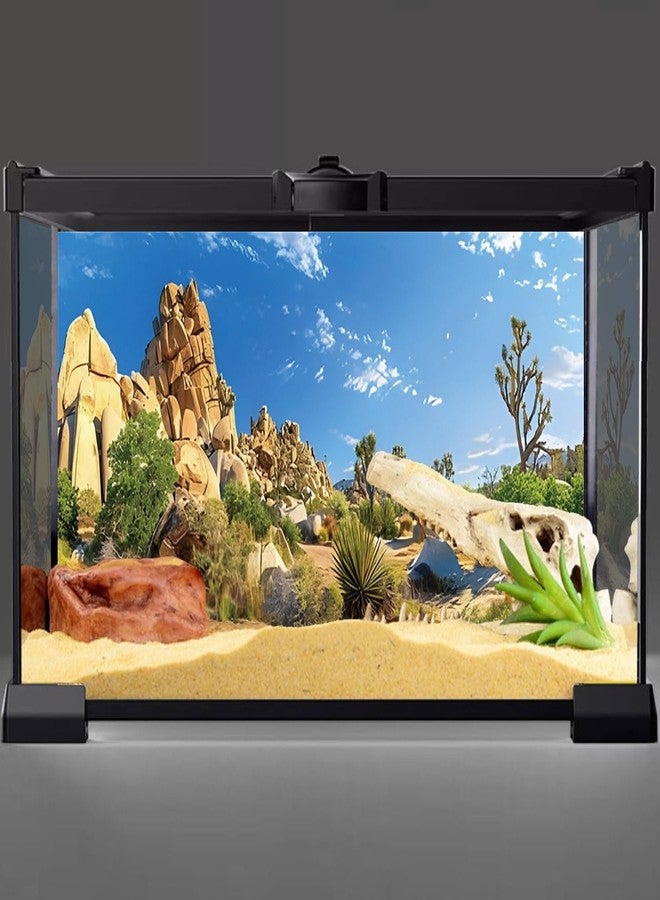 AWERT خلفية موطن الزواحف من AWERT، مقاس 48 × 24 بوصة، لون حجري، سماء زرقاء، واحة، صبار، شمس، وصحراء، خلفية من البوليستر - Image 4